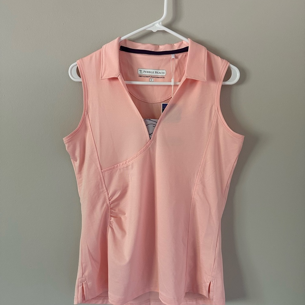 Pebble Beach Light Pink Sleeveless Blouse
